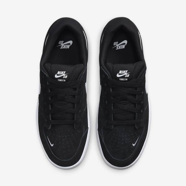 Buty Skate Damskie Nike SB Force 58 Czarne Białe | NK954ABX