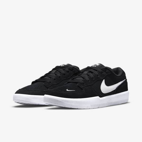 Buty Skate Damskie Nike SB Force 58 Czarne Białe | NK954ABX