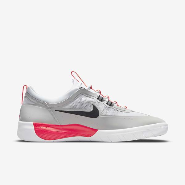 Buty Skate Damskie Nike SB Nyjah Free 2 Szare Białe Głęboka Czerwone Czarne | NK381IDW