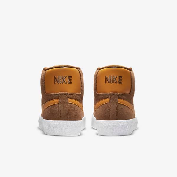 Buty Skate Damskie Nike SB Zoom Blazer Mid Białe Żółte | NK063NCP