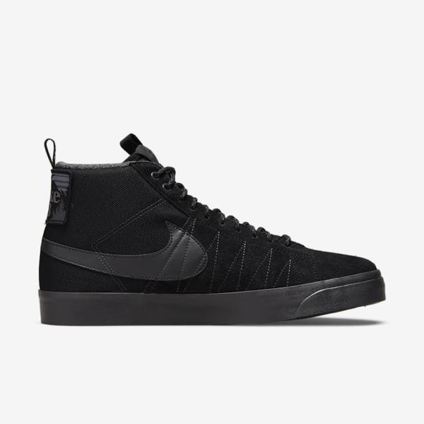 Buty Skate Damskie Nike SB Zoom Blazer Mid Premium Czarne Ciemny Szare | NK429AMY