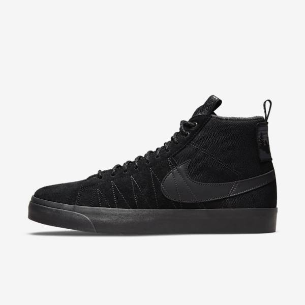 Buty Skate Damskie Nike SB Zoom Blazer Mid Premium Czarne Ciemny Szare | NK429AMY