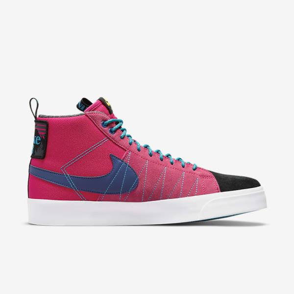 Buty Skate Damskie Nike SB Zoom Blazer Mid Premium Różowe Niebieskie Królewski Niebieski Niebieskie | NK562SVD