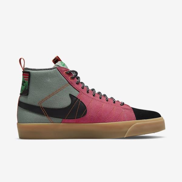 Buty Skate Damskie Nike SB Zoom Blazer Mid Premium Białe Brązowe Czarne | NK691VIG