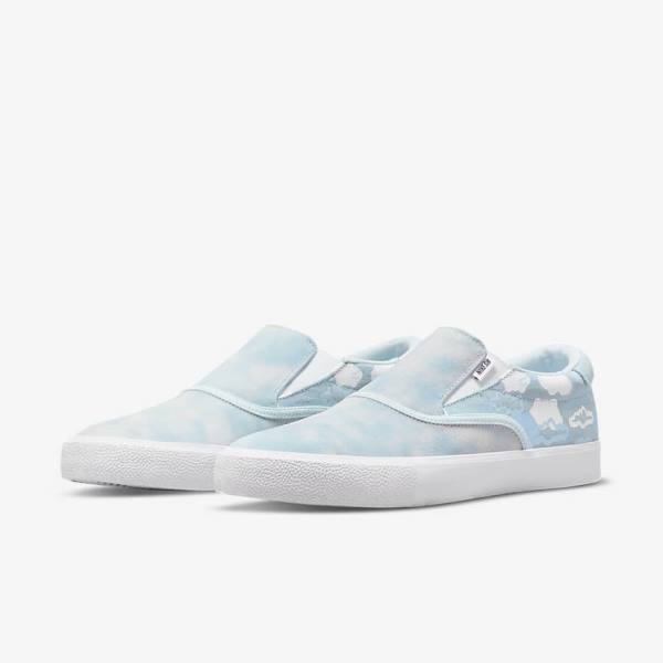 Buty Skate Dziecięce Nike SB Zoom Verona Slip x Rayssa Leal Niebieskie Białe Niebieskie | NK495TJN