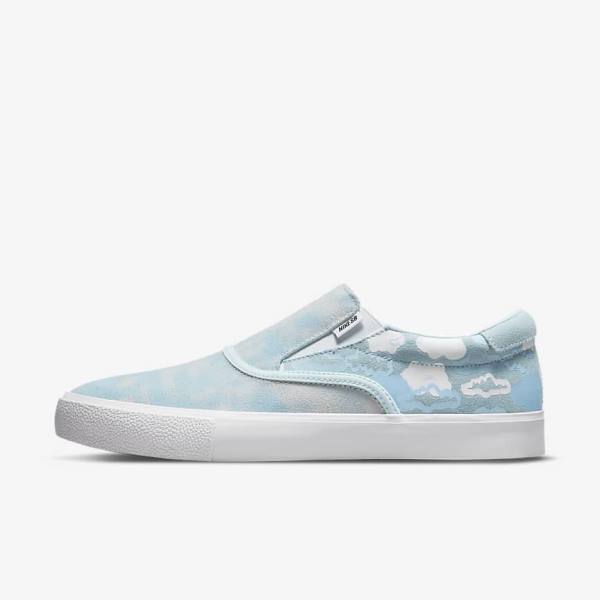 Buty Skate Dziecięce Nike SB Zoom Verona Slip x Rayssa Leal Niebieskie Białe Niebieskie | NK495TJN