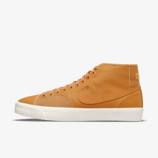 Buty Skate Męskie Nike SB BLZR Court Mid Premium Żółte | NK174SFZ