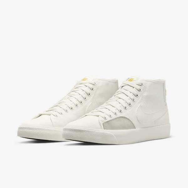 Buty Skate Męskie Nike SB BLZR Court Mid Premium Białe | NK468FJT