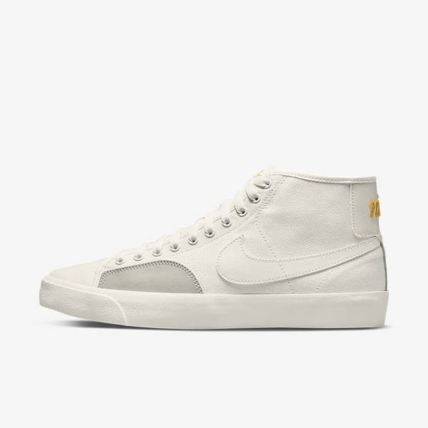 Buty Skate Męskie Nike SB BLZR Court Mid Premium Białe | NK468FJT