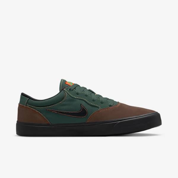 Buty Skate Męskie Nike SB Chron 2 Głęboka Czekolada Zielone Pomarańczowe Czarne | NK892PYA