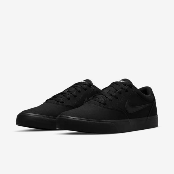 Buty Skate Męskie Nike SB Chron 2 Płócienne Czarne | NK075OUV