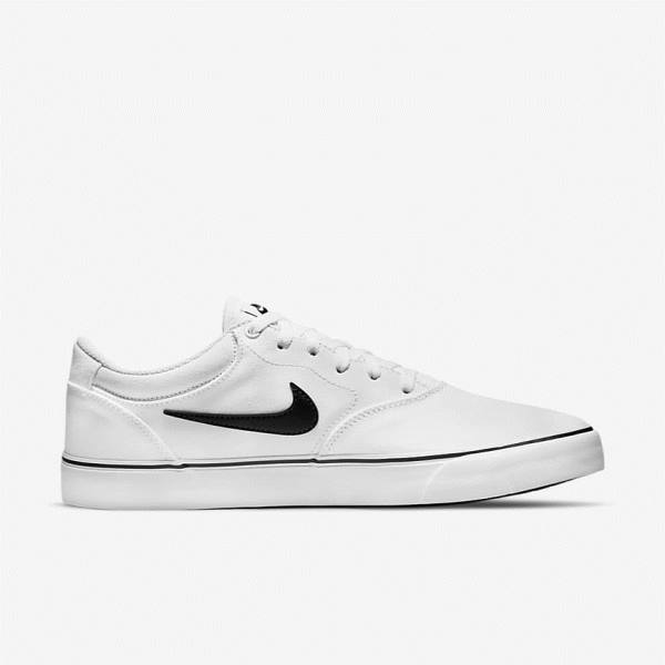 Buty Skate Męskie Nike SB Chron 2 Płócienne Białe Czarne | NK420LGU