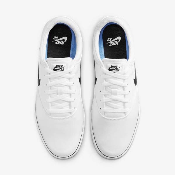 Buty Skate Męskie Nike SB Chron 2 Płócienne Białe Czarne | NK420LGU