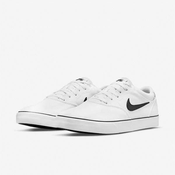 Buty Skate Męskie Nike SB Chron 2 Płócienne Białe Czarne | NK420LGU