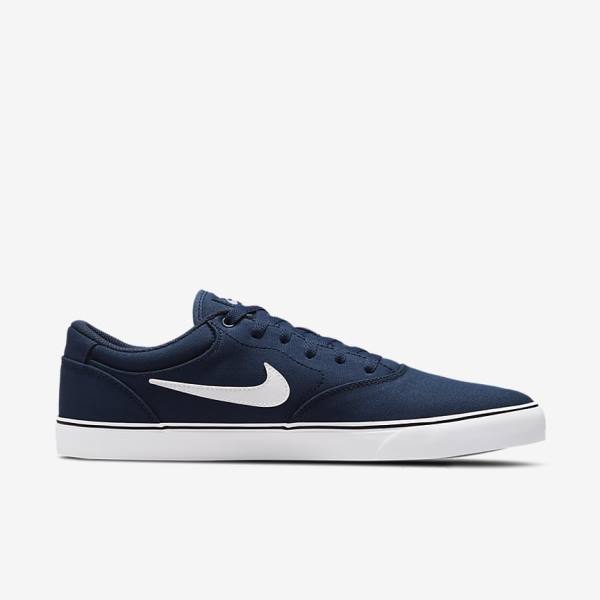 Buty Skate Męskie Nike SB Chron 2 Płócienne Granatowe Granatowe Czarne Białe | NK875ARZ