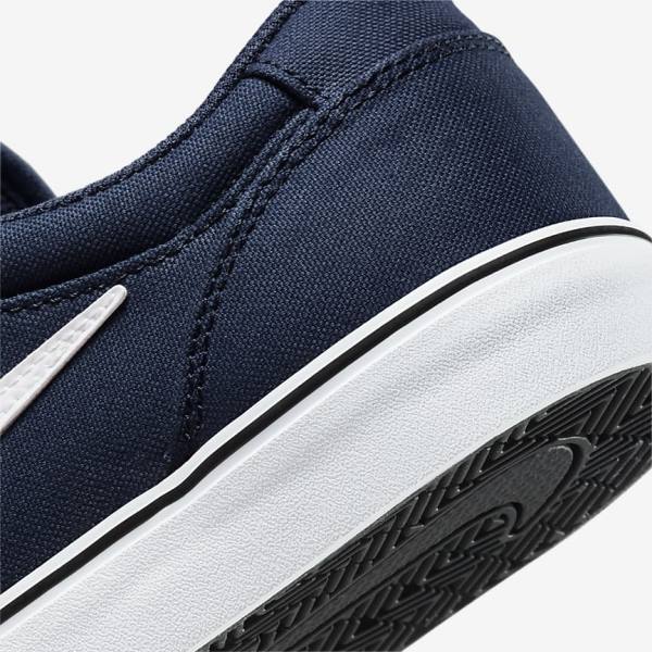 Buty Skate Męskie Nike SB Chron 2 Płócienne Granatowe Granatowe Czarne Białe | NK875ARZ