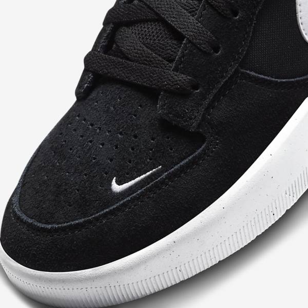 Buty Skate Męskie Nike SB Force 58 Czarne Białe | NK064IET