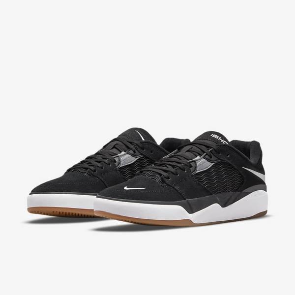 Buty Skate Męskie Nike SB Ishod Wair Czarne Ciemny Szare Białe | NK742FRD