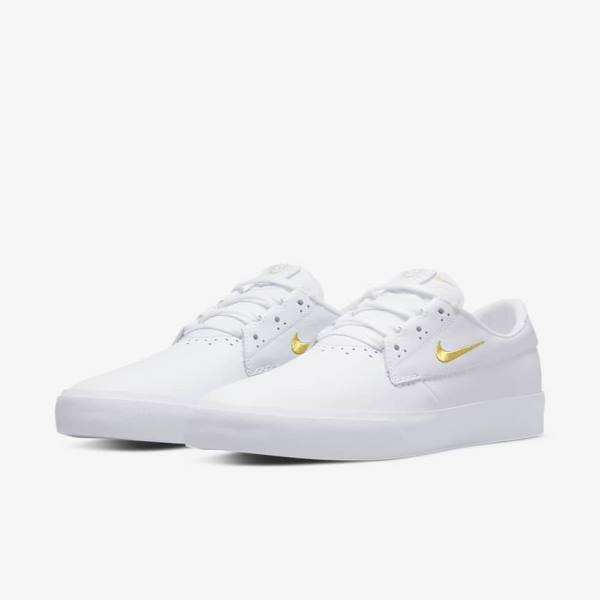 Buty Skate Męskie Nike SB Shane PRM Białe Metal Złote | NK650TGV