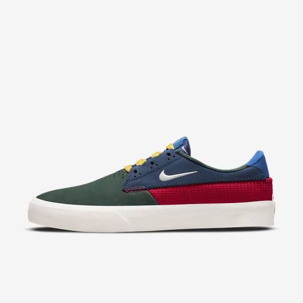 Buty Skate Męskie Nike SB Shane Zielone Czerwone Granatowe | NK964SMZ