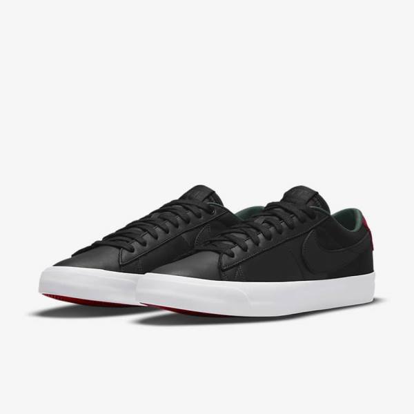 Buty Skate Męskie Nike SB Zoom Blazer Low Pro GT Premium Czarne Czerwone Czarne | NK413SQV