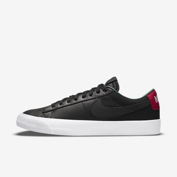 Buty Skate Męskie Nike SB Zoom Blazer Low Pro GT Premium Czarne Czerwone Czarne | NK413SQV