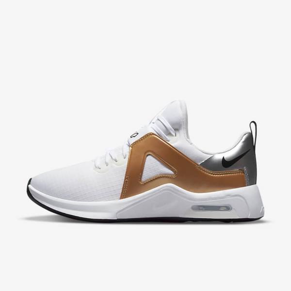 Buty Treningowe Damskie Nike Air Max Bella TR 5 Białe Metal Srebrne Metal Złote Czarne | NK307ZCJ