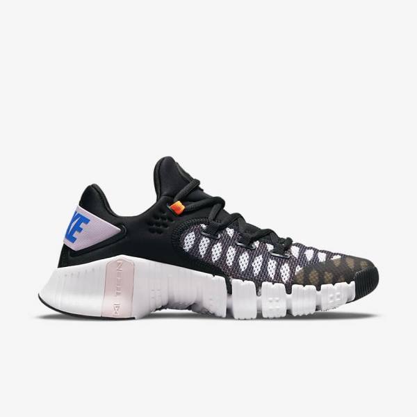 Buty Treningowe Damskie Nike Free Metcon 4 Czarne Białe Niebieskie Żółte | NK198ZQN