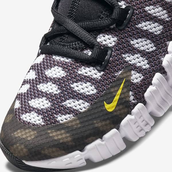 Buty Treningowe Damskie Nike Free Metcon 4 Czarne Białe Niebieskie Żółte | NK198ZQN