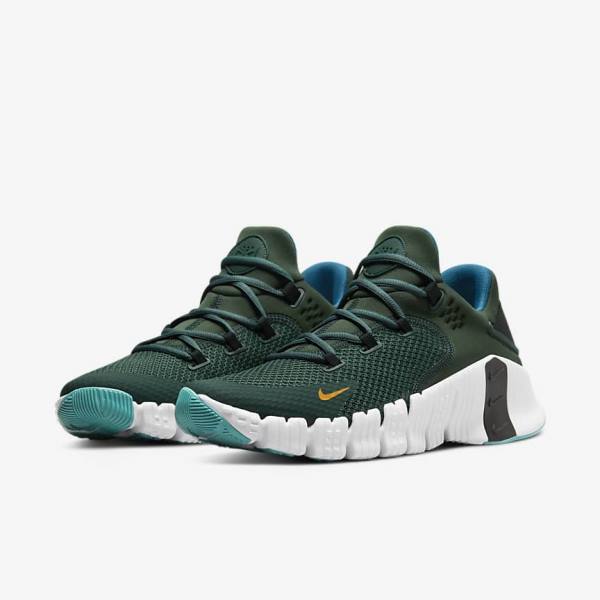 Buty Treningowe Damskie Nike Free Metcon 4 Zielone Czarne Białe | NK962VWS