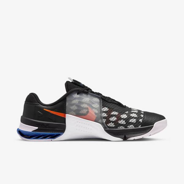 Buty Treningowe Damskie Nike Metcon 7 Czarne Białe Niebieskie Żółte | NK497YPQ