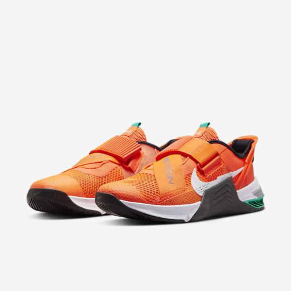 Buty Treningowe Damskie Nike Metcon 7 FlyEase Pomarańczowe Ciemny Szare Turkusowe Białe | NK897OWD