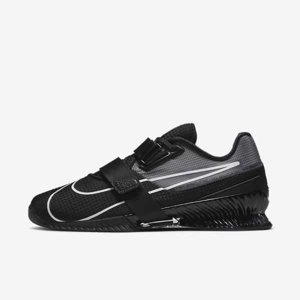 Buty Treningowe Damskie Nike Romaleos 4 Czarne Białe | NK653VRB