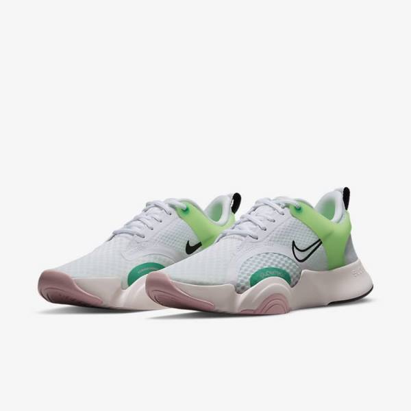 Buty Treningowe Damskie Nike SuperRep Go 2 Białe Zielone Głęboka Różowe Czarne | NK097QIG