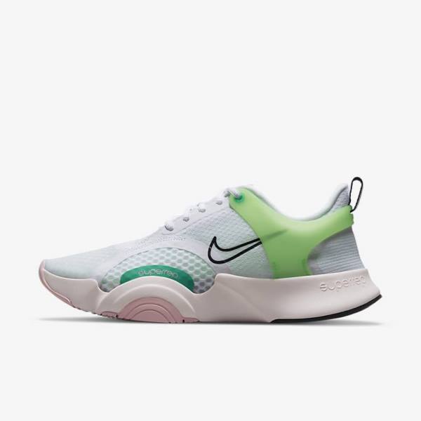 Buty Treningowe Damskie Nike SuperRep Go 2 Białe Zielone Głęboka Różowe Czarne | NK097QIG