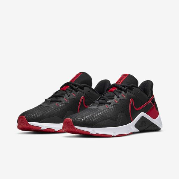 Buty Treningowe Męskie Nike Legend Essential 2 Czarne Czerwone Białe | NK140VYP