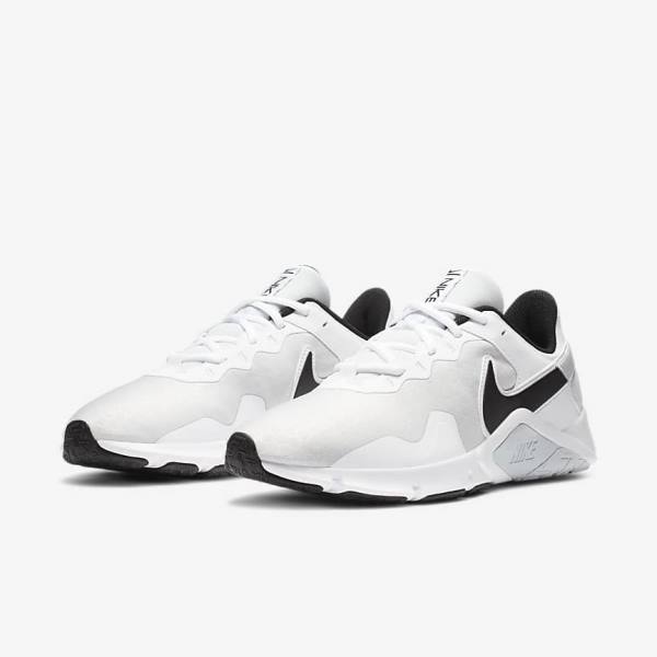 Buty Treningowe Męskie Nike Legend Essential 2 Platyna Białe Czarne | NK713ORN