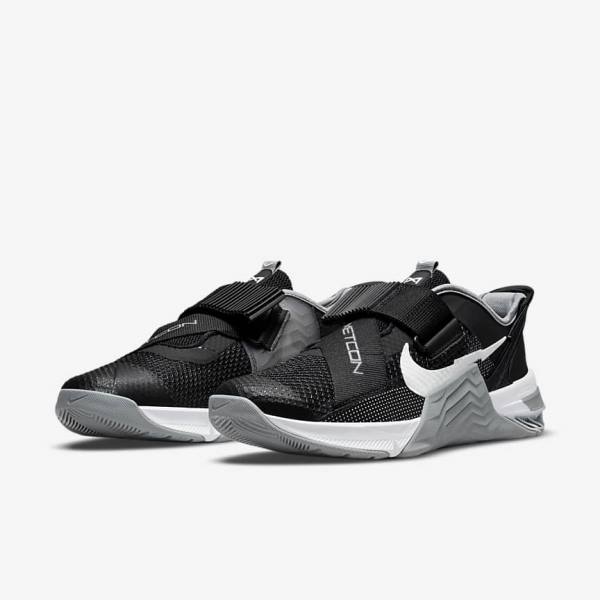 Buty Treningowe Męskie Nike Metcon 7 FlyEase Czarne Szare Białe Platyna | NK341BMG