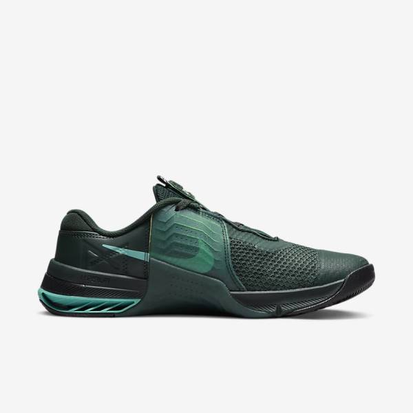 Buty Treningowe Męskie Nike Metcon 7 Zielone Turkusowe Czarne Kolorowe | NK890ACL