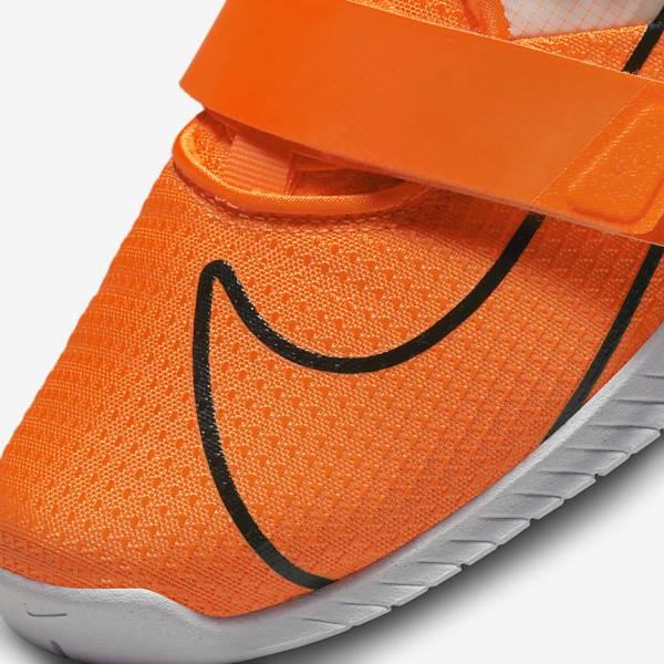 Buty Treningowe Męskie Nike Romaleos 4 Pomarańczowe Białe Czarne | NK408GRV