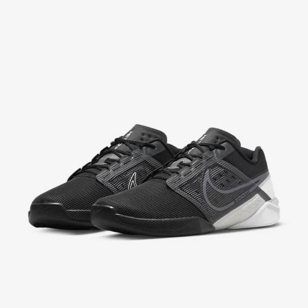 Buty Treningowe Męskie Nike Zoom Metcon Turbo 2 Czarne Białe Ciemny Szare Metal Szare | NK896TBY