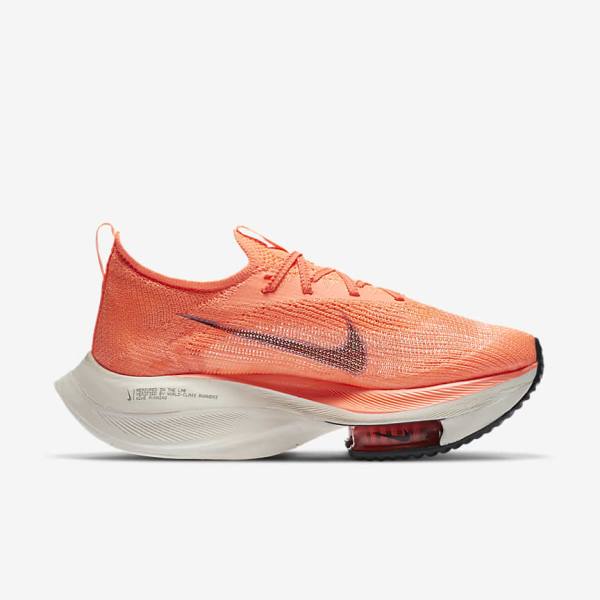 Buty do Biegania Damskie Nike Air Zoom Alphafly NEXT% Flyknit Szosowe Wyścigowe Głęboka Mango Metal Czerwone Brązowe Czarne | NK293CVQ