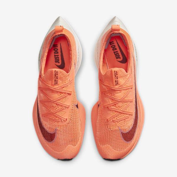 Buty do Biegania Damskie Nike Air Zoom Alphafly NEXT% Flyknit Szosowe Wyścigowe Głęboka Mango Metal Czerwone Brązowe Czarne | NK293CVQ