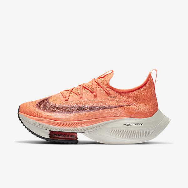 Buty do Biegania Damskie Nike Air Zoom Alphafly NEXT% Flyknit Szosowe Wyścigowe Głęboka Mango Metal Czerwone Brązowe Czarne | NK293CVQ