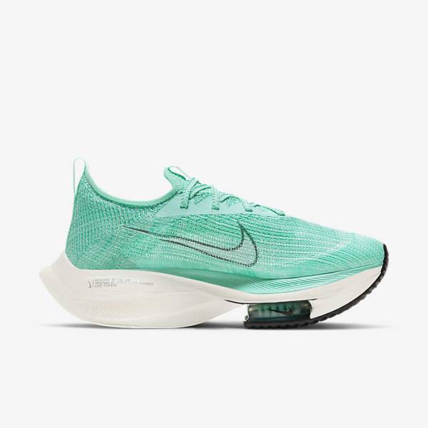 Buty do Biegania Damskie Nike Air Zoom Alphafly NEXT% Flyknit Szosowe Wyścigowe Turkusowe Czarne Głęboka Turkusowe Białe | NK683MDE