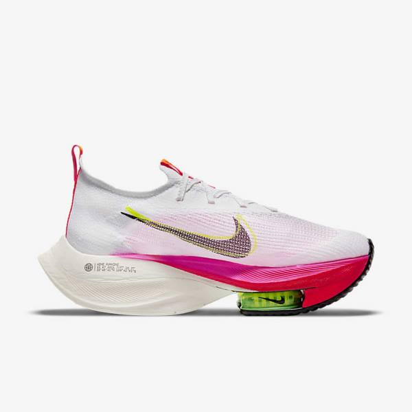 Buty do Biegania Damskie Nike Air Zoom Alphafly NEXT% Flyknit Szosowe Wyścigowe Białe Czarne Czarne | NK987TGR