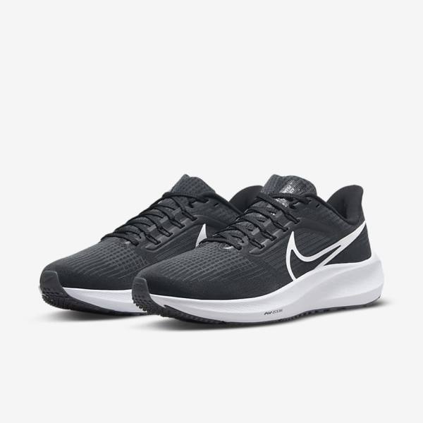 Buty do Biegania Damskie Nike Air Zoom Pegasus 39 Szosowe Czarne Ciemny Szare Białe | NK148UJO