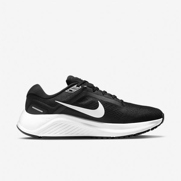 Buty do Biegania Damskie Nike Air Zoom Structure 24 Szosowe Czarne Białe | NK293XGQ