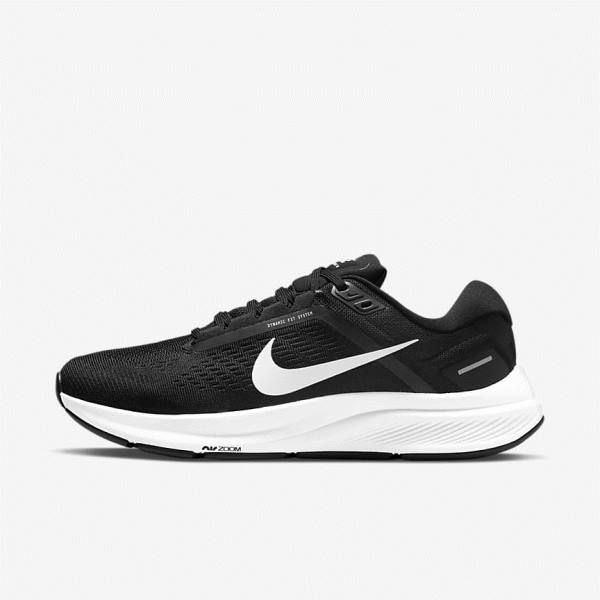 Buty do Biegania Damskie Nike Air Zoom Structure 24 Szosowe Czarne Białe | NK293XGQ