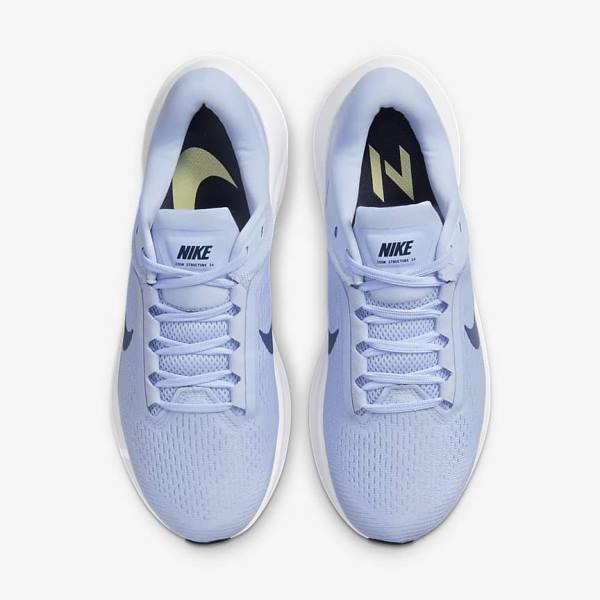 Buty do Biegania Damskie Nike Air Zoom Structure 24 Szosowe Głęboka Niebieskie Białe Granatowe Granatowe | NK512XPY